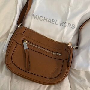 Michael Kors Cognac Pebbled Leather Crossbody Bag